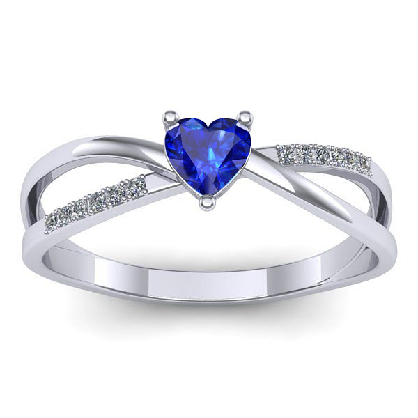 Inel logodna cu safir inima