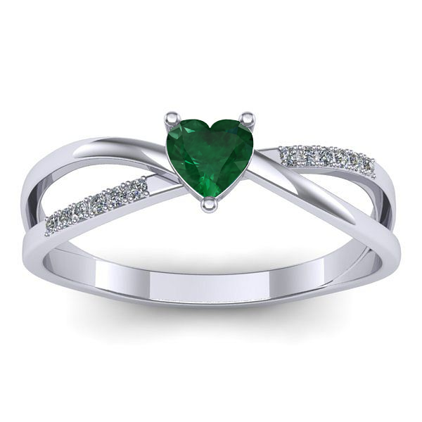 Inel cu smarald inima