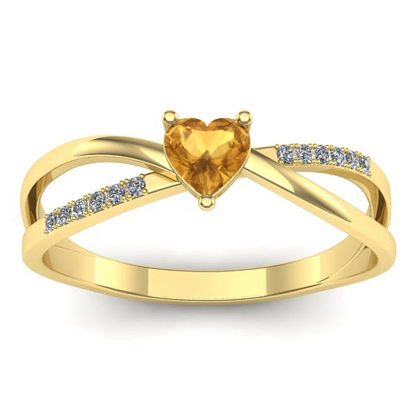 Inel cu citrin inima