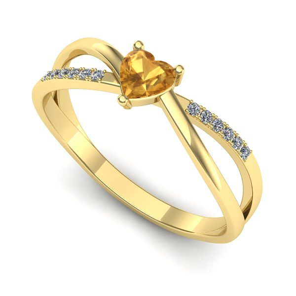 Inel de logodna din aur galben cu citrin