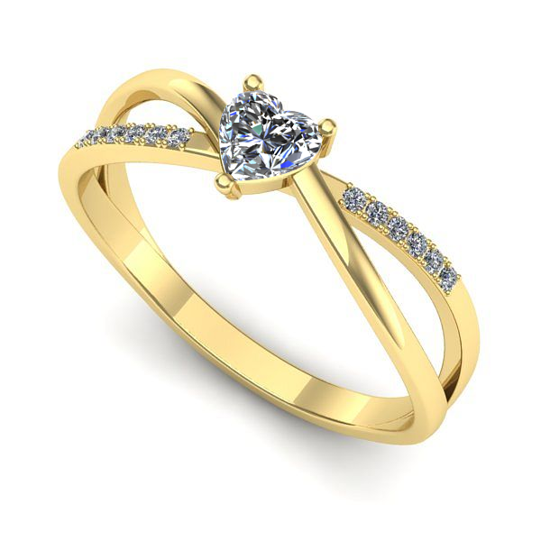 Inel din aur galben cu diamant