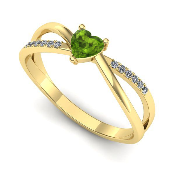 Inel din aur galben cu peridot