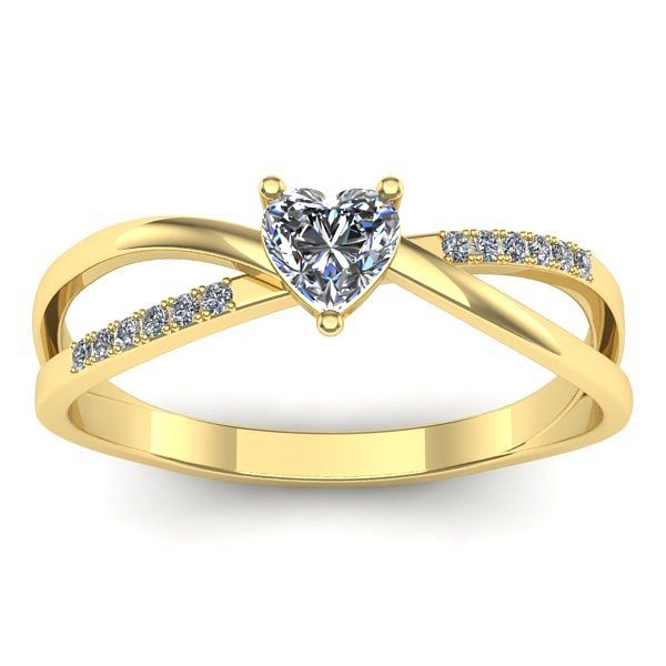 Inel logodna cu safir alb inima