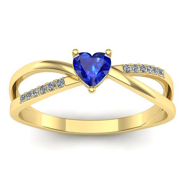 Inel cu safir inima