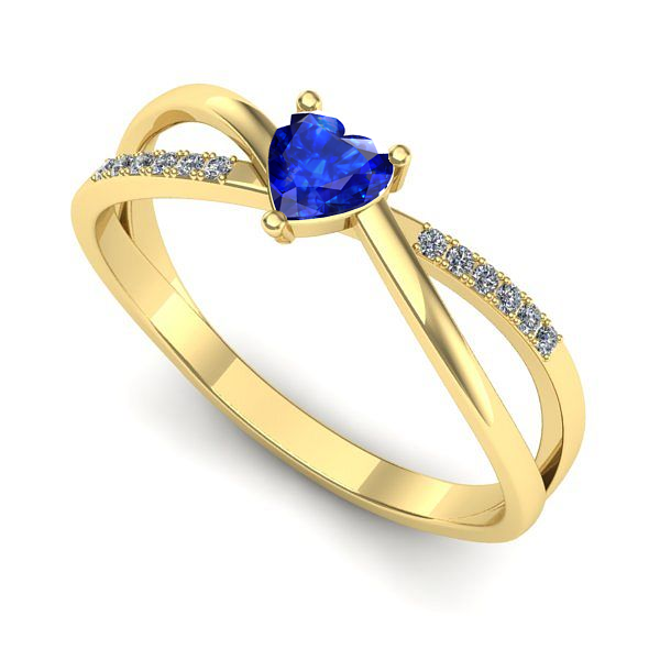 Inel de logodna din aur galben cu safir
