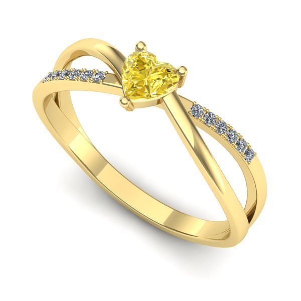 Inel din aur galben cu safir galben