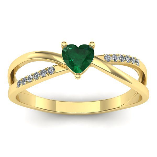 Inel cu smarald inima