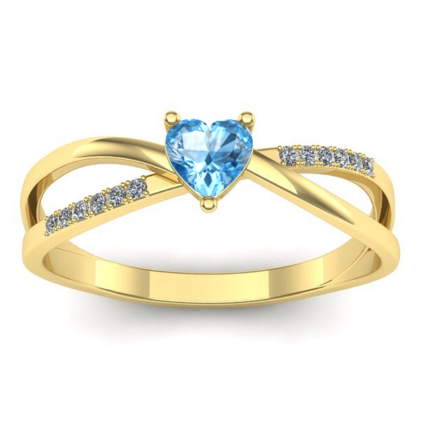 Inel logodna cu topaz blue inima