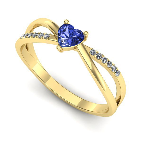 Inel din aur galben cu tanzanit