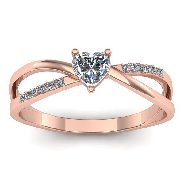 Inel cu diamant inima