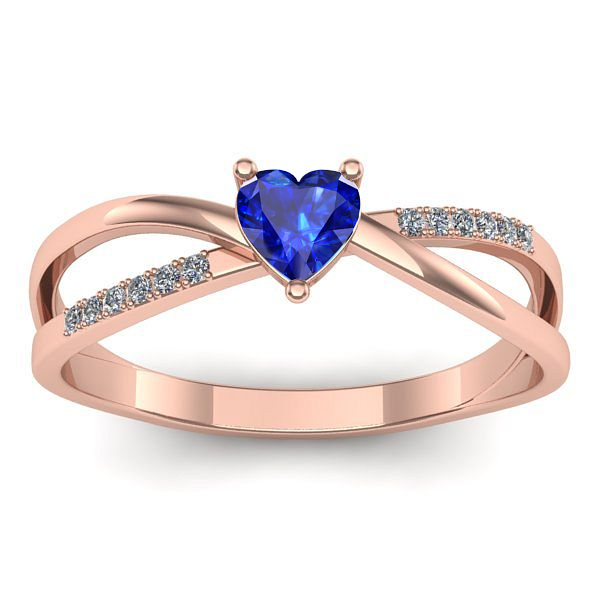 Inel de logodna cu safir inima