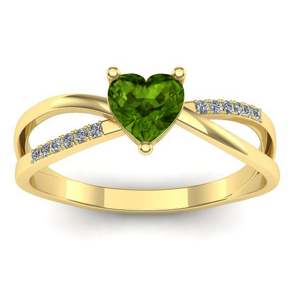 Inel cu peridot inima