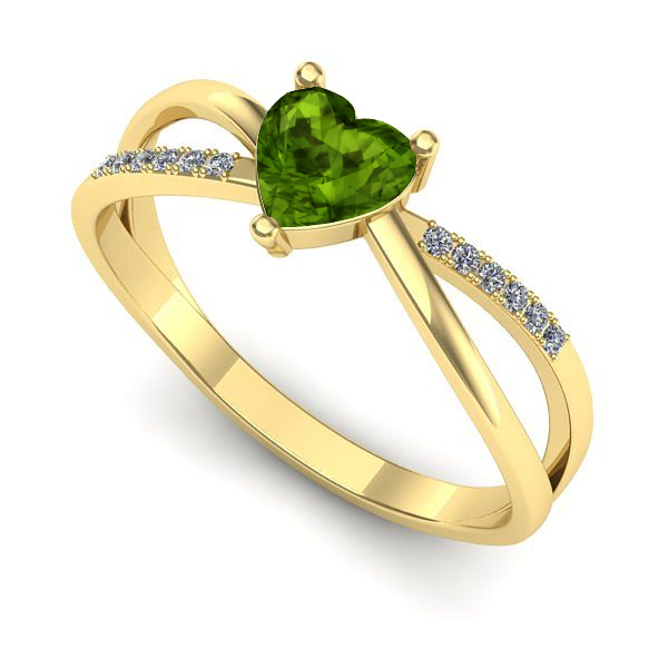 Inel de logodna din aur galben cu peridot