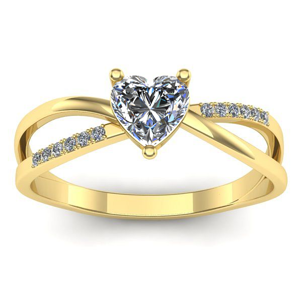 Inel logodna cu safir alb inima