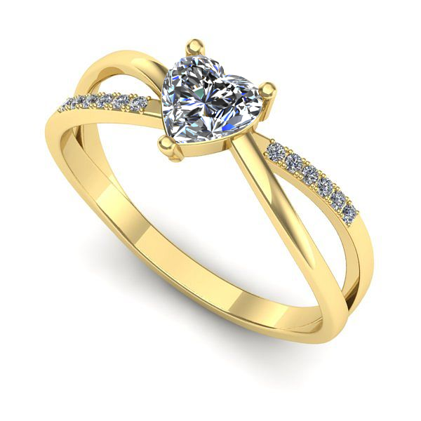 Inel de logodna din aur galben cu diamant de laborator
