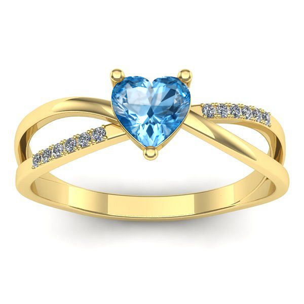 Inel logodna cu topaz blue inima