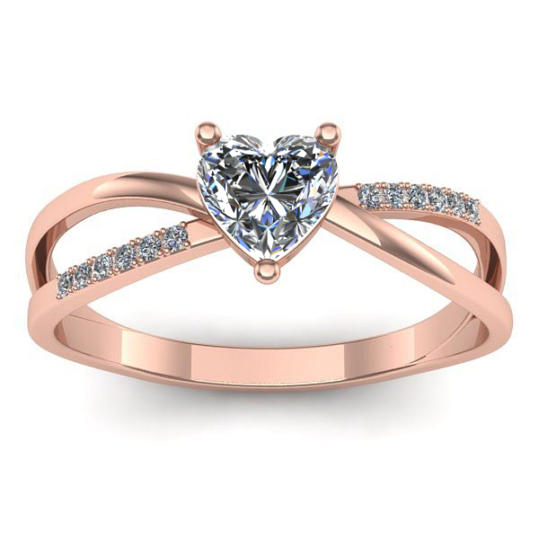 Inel de logodna cu diamant de laborator inima