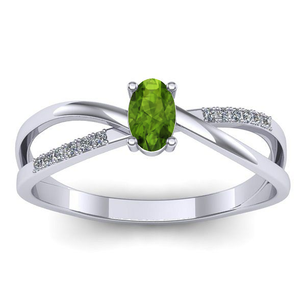 Inel cu peridot oval