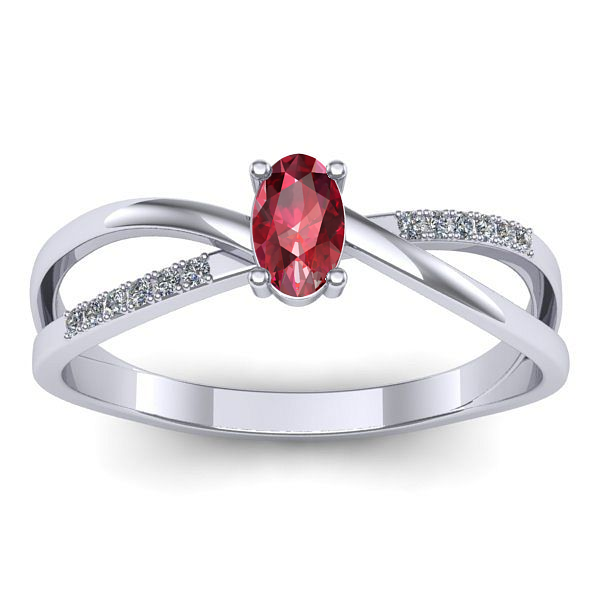 Inel de logodna cu rubin oval