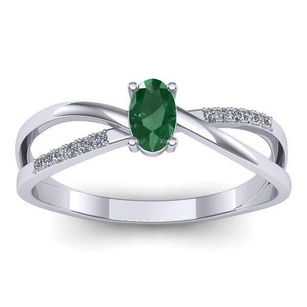 Inel cu smarald oval