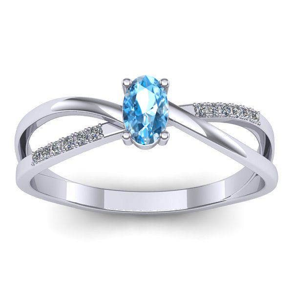Inel cu topaz blue oval