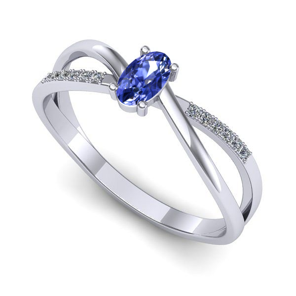 Inel din aur alb cu tanzanit