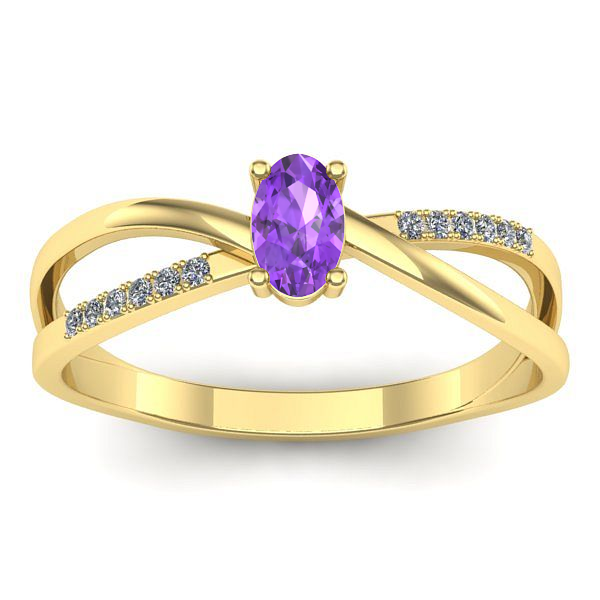 Inel cu ametist oval