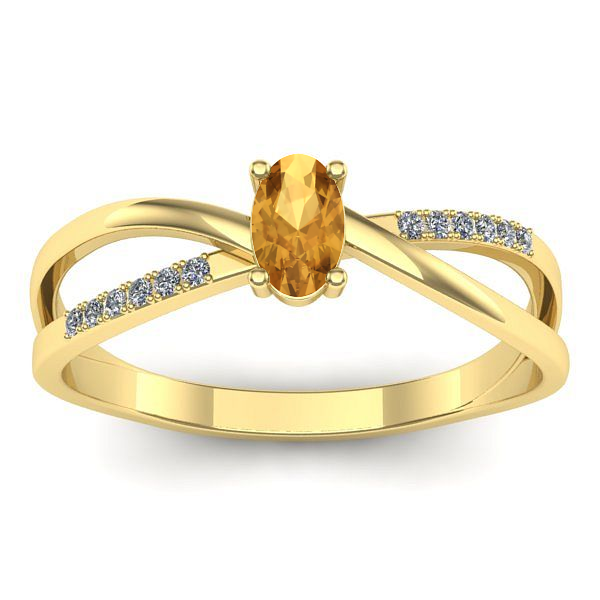 Inel de logodna cu citrin oval