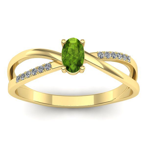 Inel logodna cu peridot oval