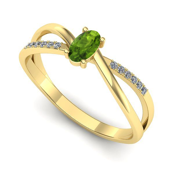 Inel din aur galben cu peridot