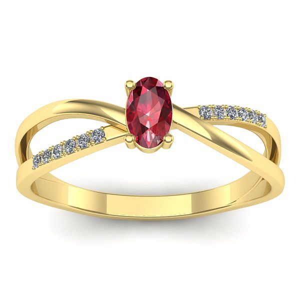 Inel de logodna cu rubin oval