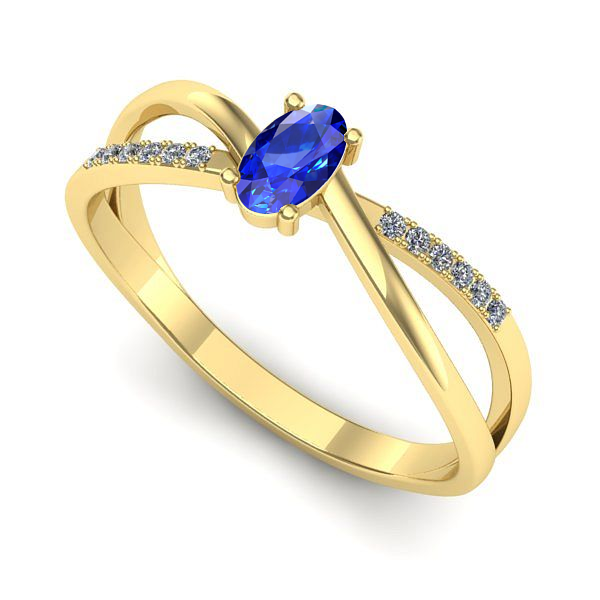 Inel din aur galben cu safir