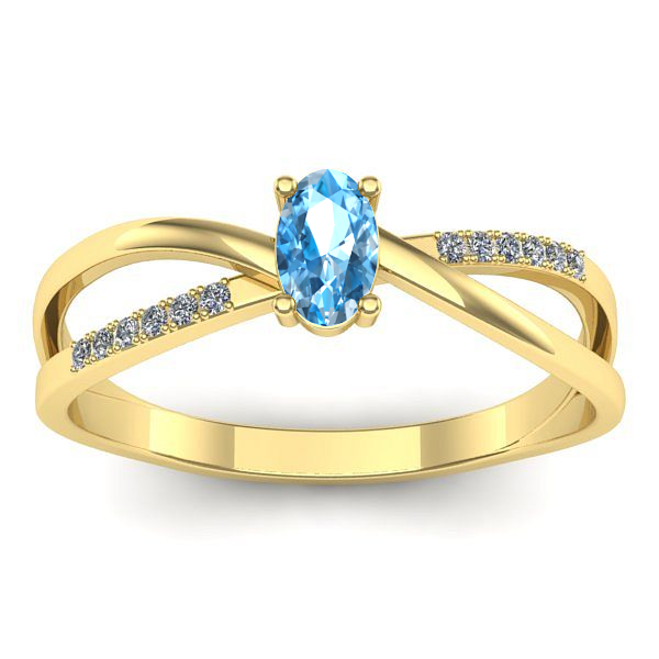 Inel de logodna cu topaz blue oval