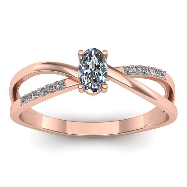 Inel de logodna cu diamant natural oval