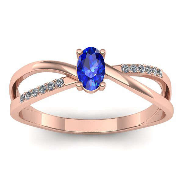 Inel de logodna cu safir oval