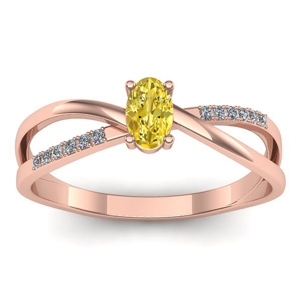 Inel de logodna cu safir galben oval