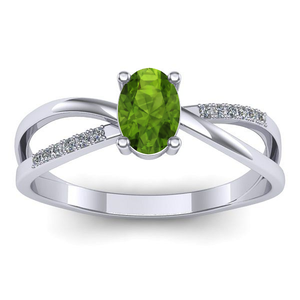 Inel logodna cu peridot oval