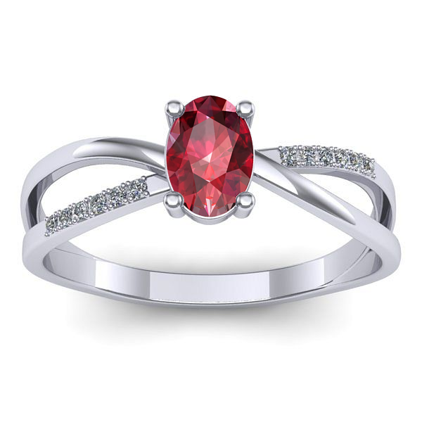 Inel cu rubin oval