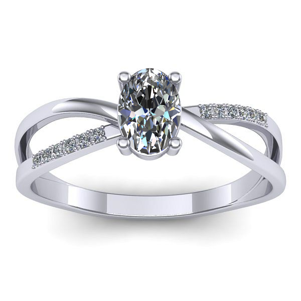 Inel cu safir alb oval