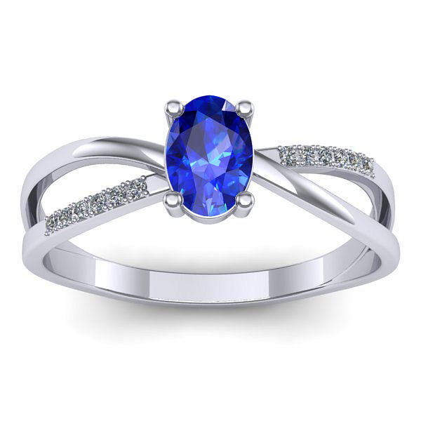 Inel logodna cu safir oval