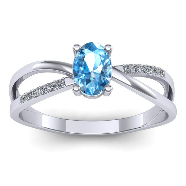 Inel logodna cu topaz blue oval