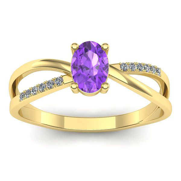 Inel logodna cu ametist oval