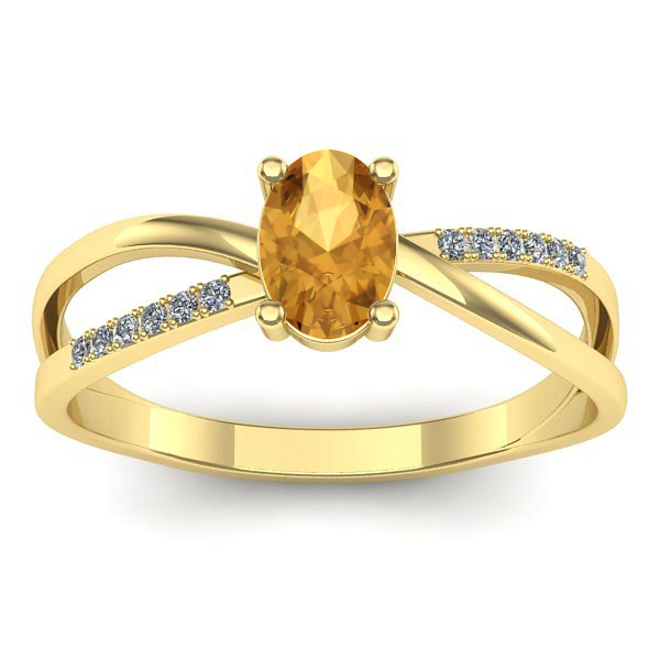 Inel de logodna cu citrin oval