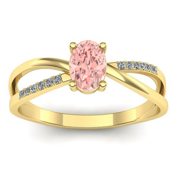 Inel de logodna cu diamant de laborator roz oval