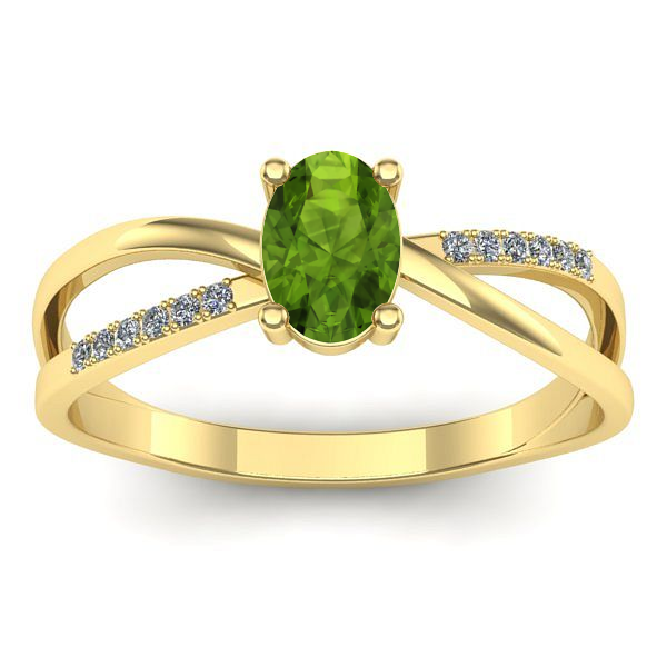 Inel logodna cu peridot oval