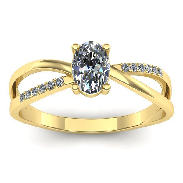 Inel cu safir alb oval