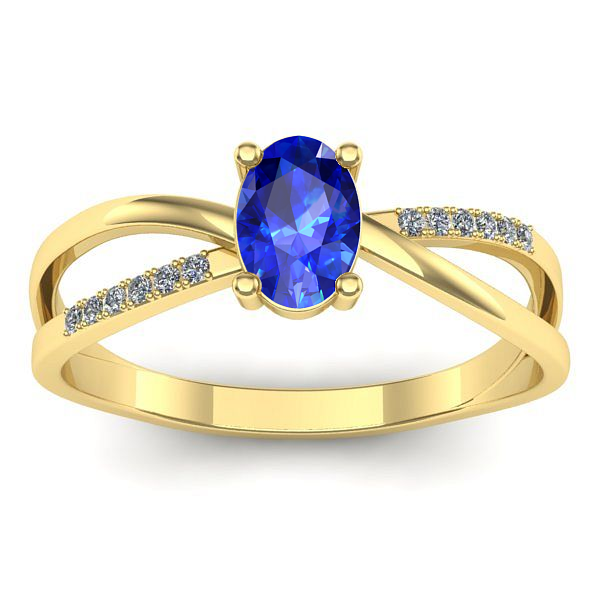 Inel cu safir oval