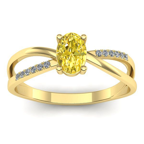 Inel de logodna cu safir galben oval