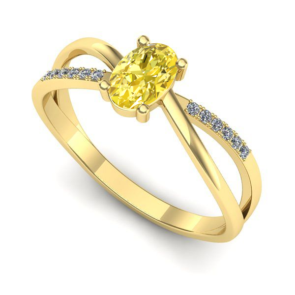 Inel de logodna din aur galben cu safir galben