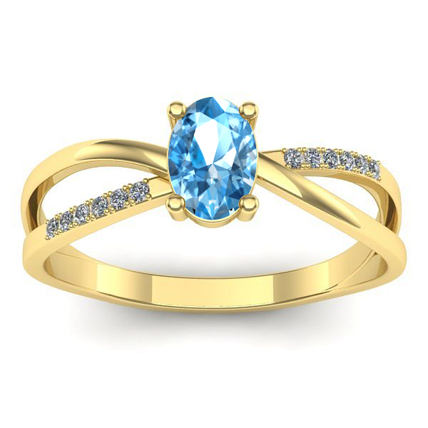 Inel logodna cu topaz blue oval